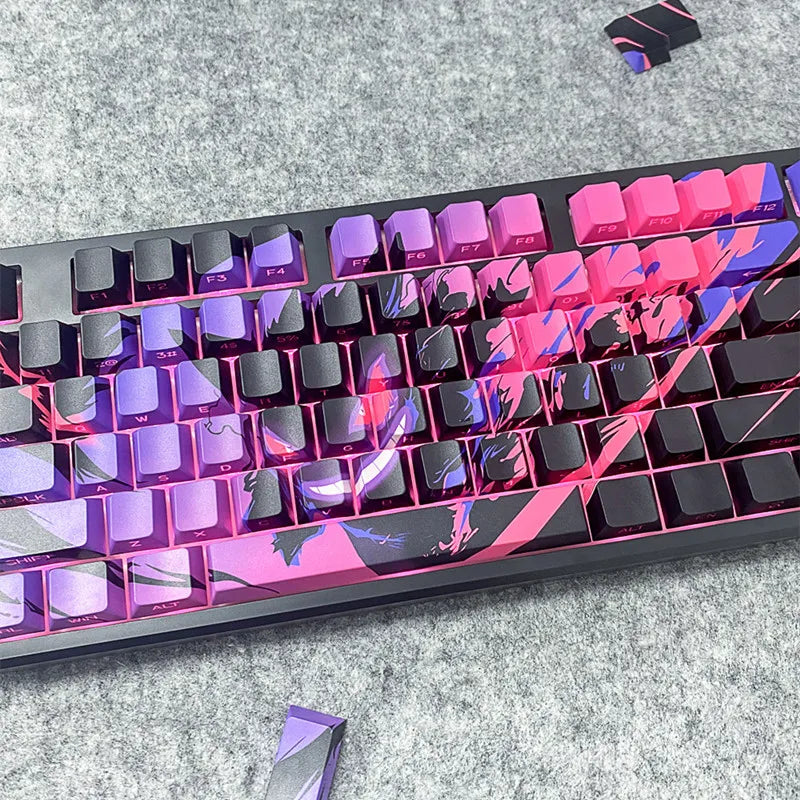 Creative Anime Gen-gar/Ma-rio/Pi-ka-chu/Or-lon Keycaps SideTranslucent PBT Sublimation Cherry Prrofile for Mechanical Keyboard
