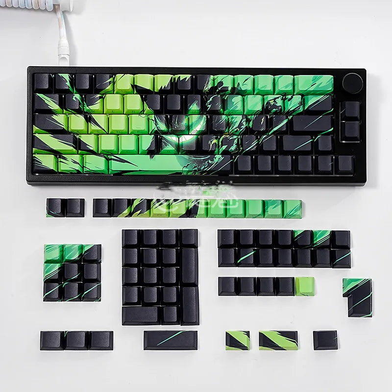 Creative Anime Gen-gar/Ma-rio/Pi-ka-chu/Or-lon Keycaps SideTranslucent PBT Sublimation Cherry Prrofile for Mechanical Keyboard