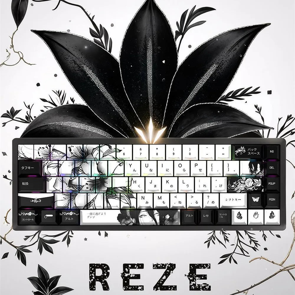 Reze Keycaps Top/Side Translucent Mechanical Keyboard