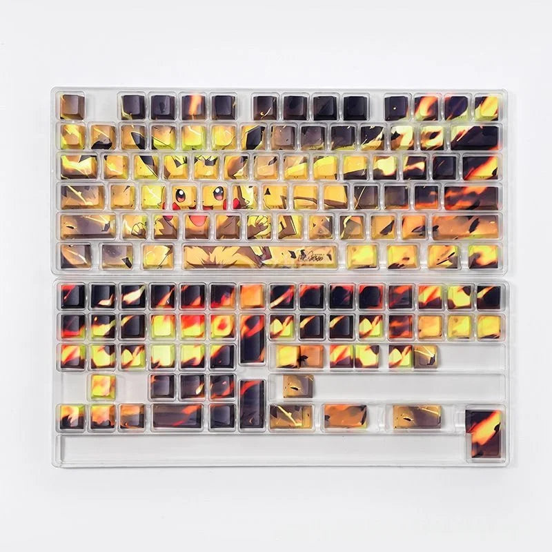 Creative Anime Gen-gar/Ma-rio/Pi-ka-chu/Or-lon Keycaps SideTranslucent PBT Sublimation Cherry Prrofile for Mechanical Keyboard