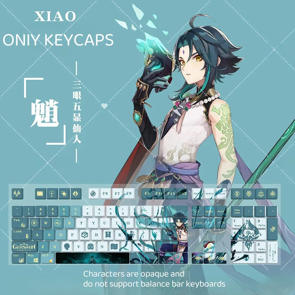 Genshin Impact Keycap Xiao Theme  For Mechanical Keyboard
