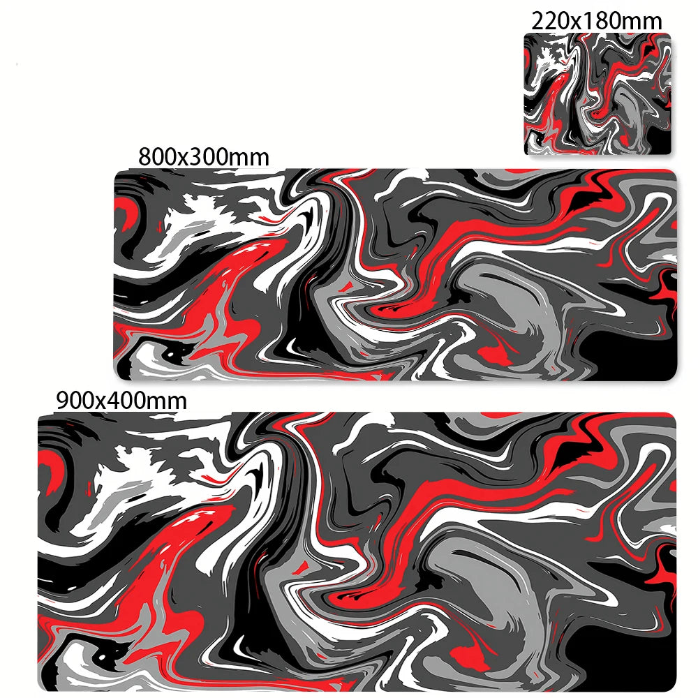 XXL Black and White Strata Liquid 900x400 Mouse Pad Computer