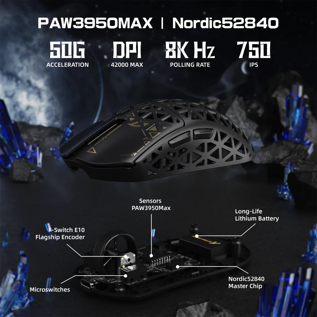 ATTACK SHARK R5 Ultra 8K Carbon Fiber Wireless Gaming Mouse