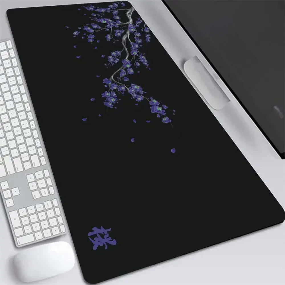 Japan Cherry Blossom Mouse Pad XXL Gray Laptops Gaming Deskmat