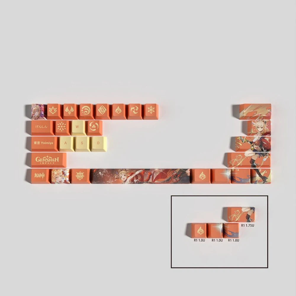 Genshin Impact Keycap Genshin characters 29 key Keycover for Mechanical Keyboard