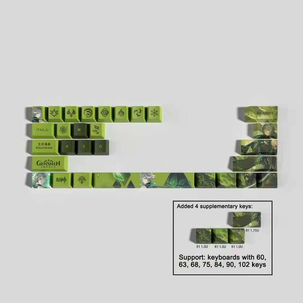 Genshin Impact Keycap Genshin characters 29 key Keycover for Mechanical Keyboard