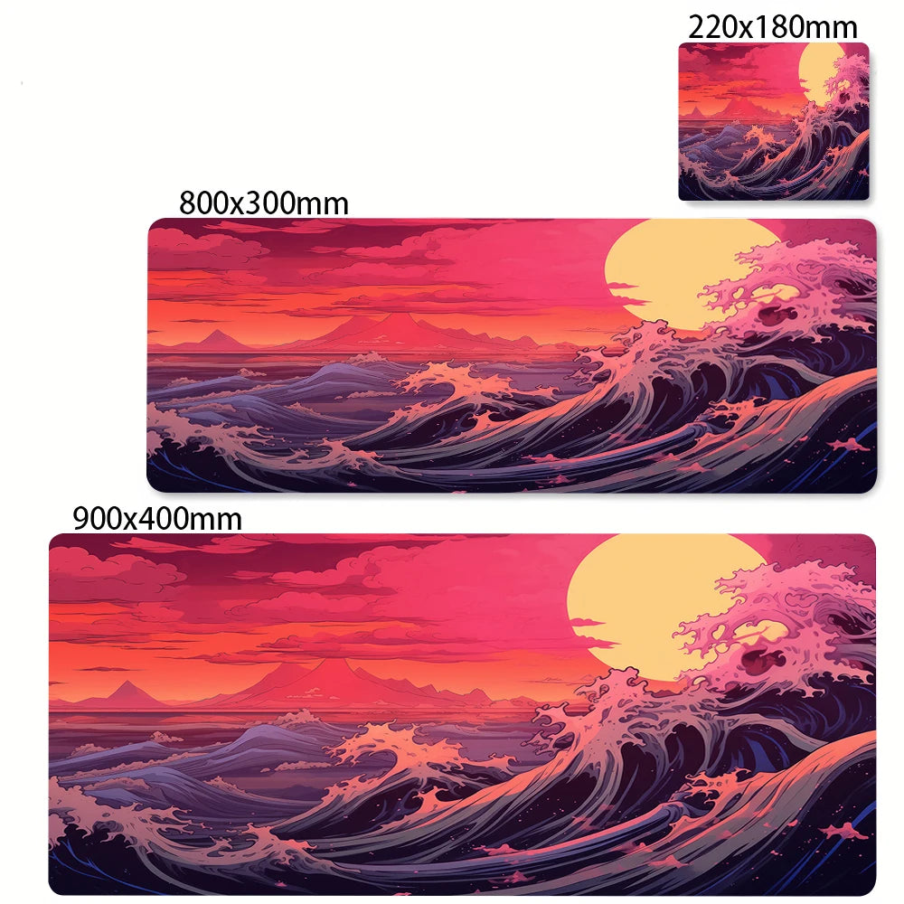 Large Mousepad Japan Great Wave Mousepads Keyboard Mat