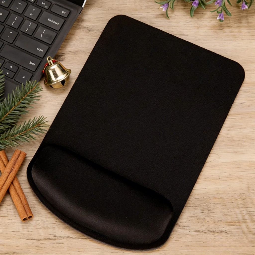 1-Piece Black Mouse Pad with Wrist Support