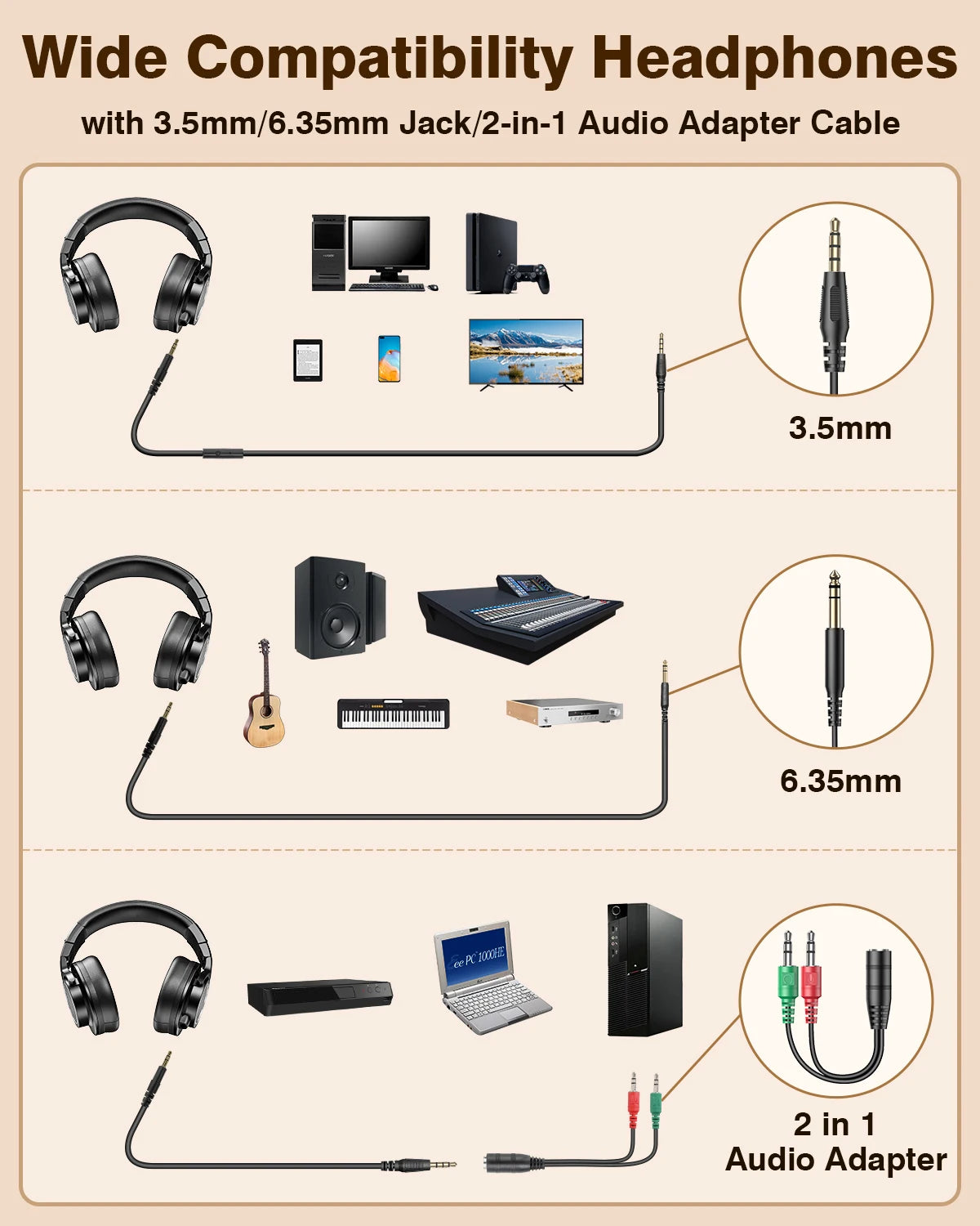 New Bee Wired Hi-Res Studio Headphone