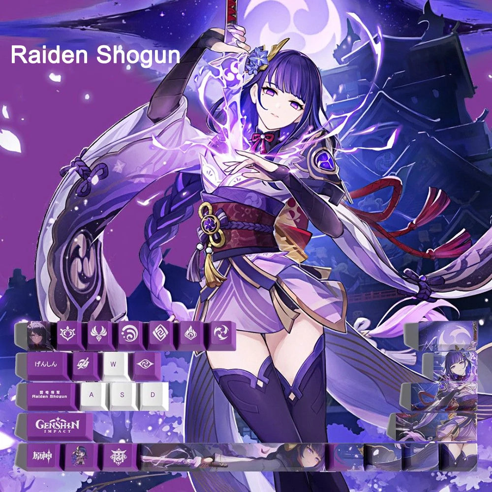 Genshin Impact Keycap Genshin characters 29 key Keycover for Mechanical Keyboard