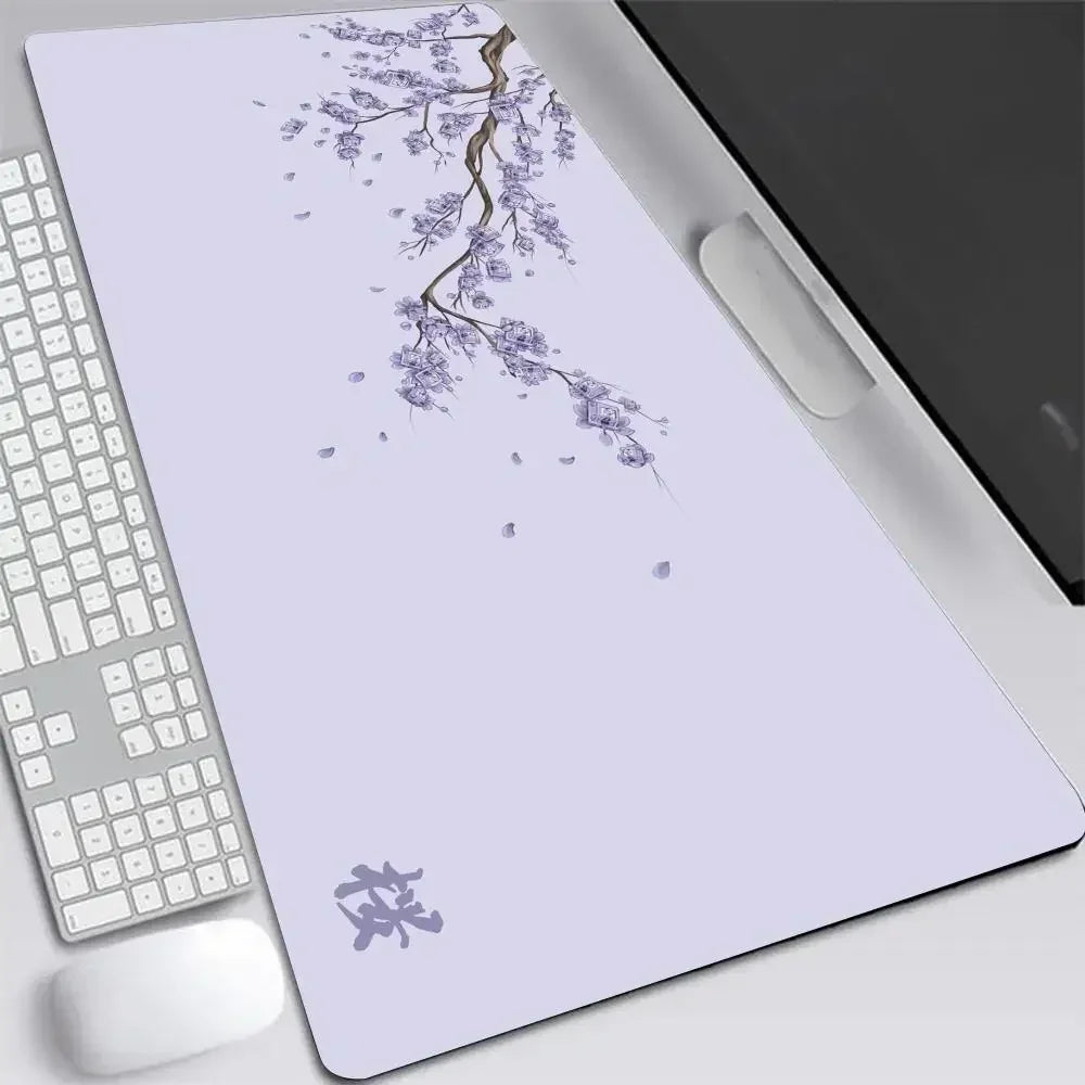 Japan Cherry Blossom Mouse Pad XXL Gray Laptops Gaming Deskmat