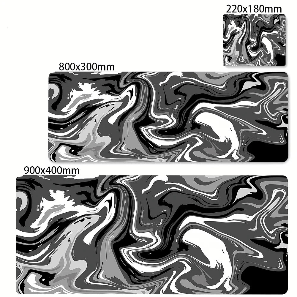 XXL Black and White Strata Liquid 900x400 Mouse Pad Computer