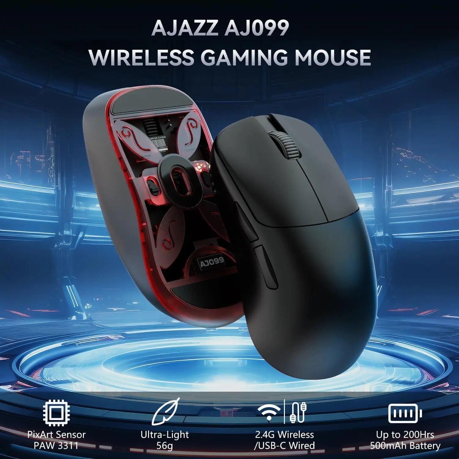 Ajazz AJ099 Superlight Wireless Gaming Mouse