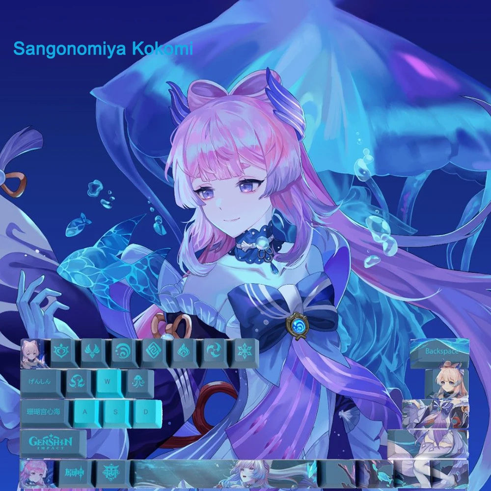 Genshin Impact Keycap Genshin characters 29 key Keycover for Mechanical Keyboard