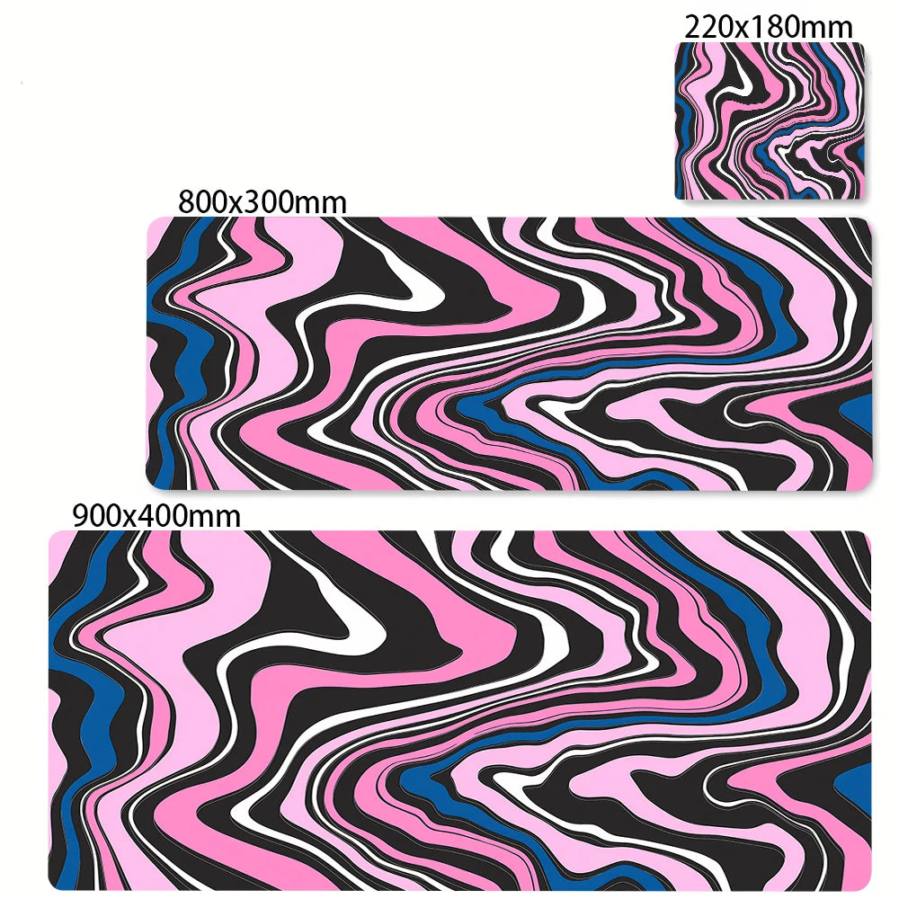 XXL Black and White Strata Liquid 900x400 Mouse Pad Computer