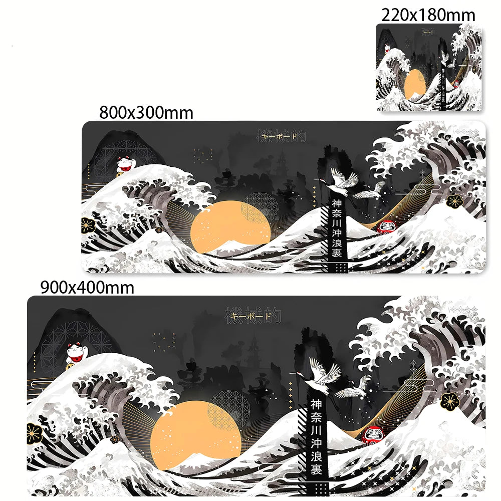 Large Mousepad Japan Great Wave Mousepads Keyboard Mat