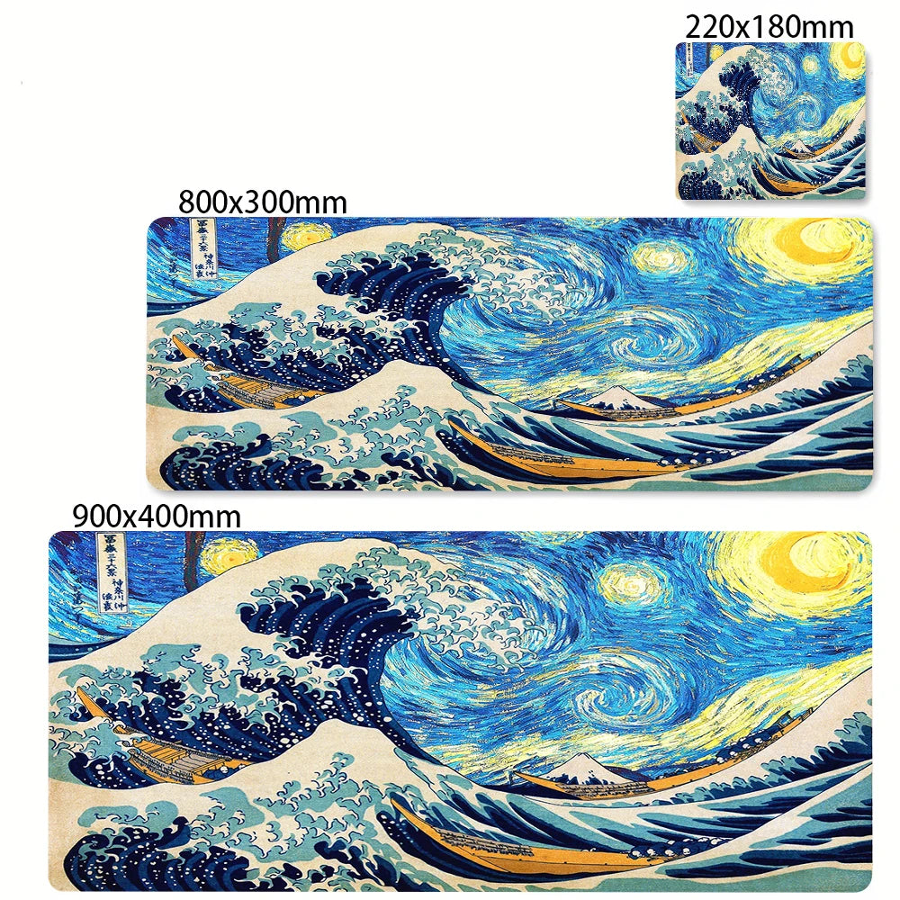 Large Mousepad Japan Great Wave Mousepads Keyboard Mat