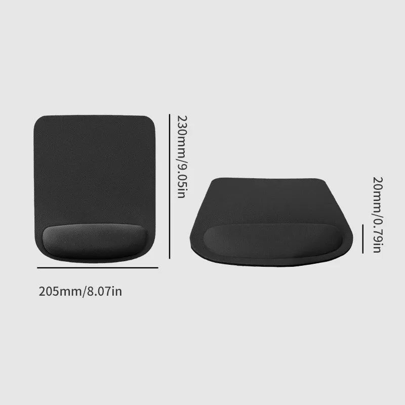 1-Piece Black Mouse Pad with Wrist Support