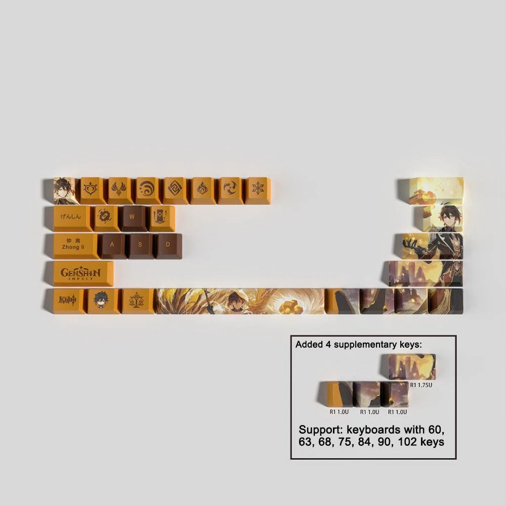 Genshin Impact Keycap Genshin characters 29 key Keycover for Mechanical Keyboard