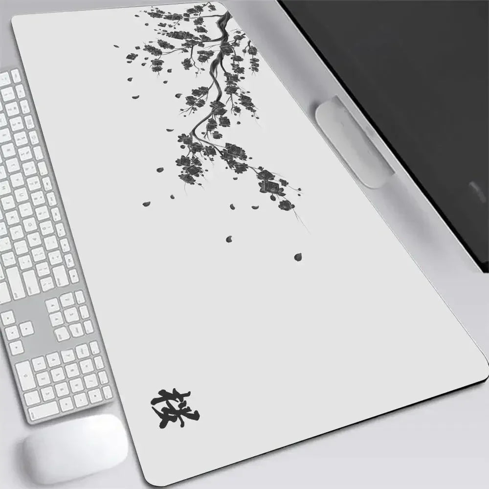 Japan Cherry Blossom Mouse Pad XXL Gray Laptops Gaming Deskmat