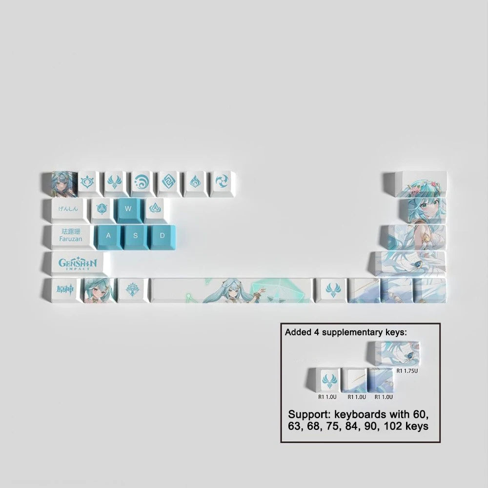 Genshin Impact Keycap Genshin characters 29 key Keycover for Mechanical Keyboard