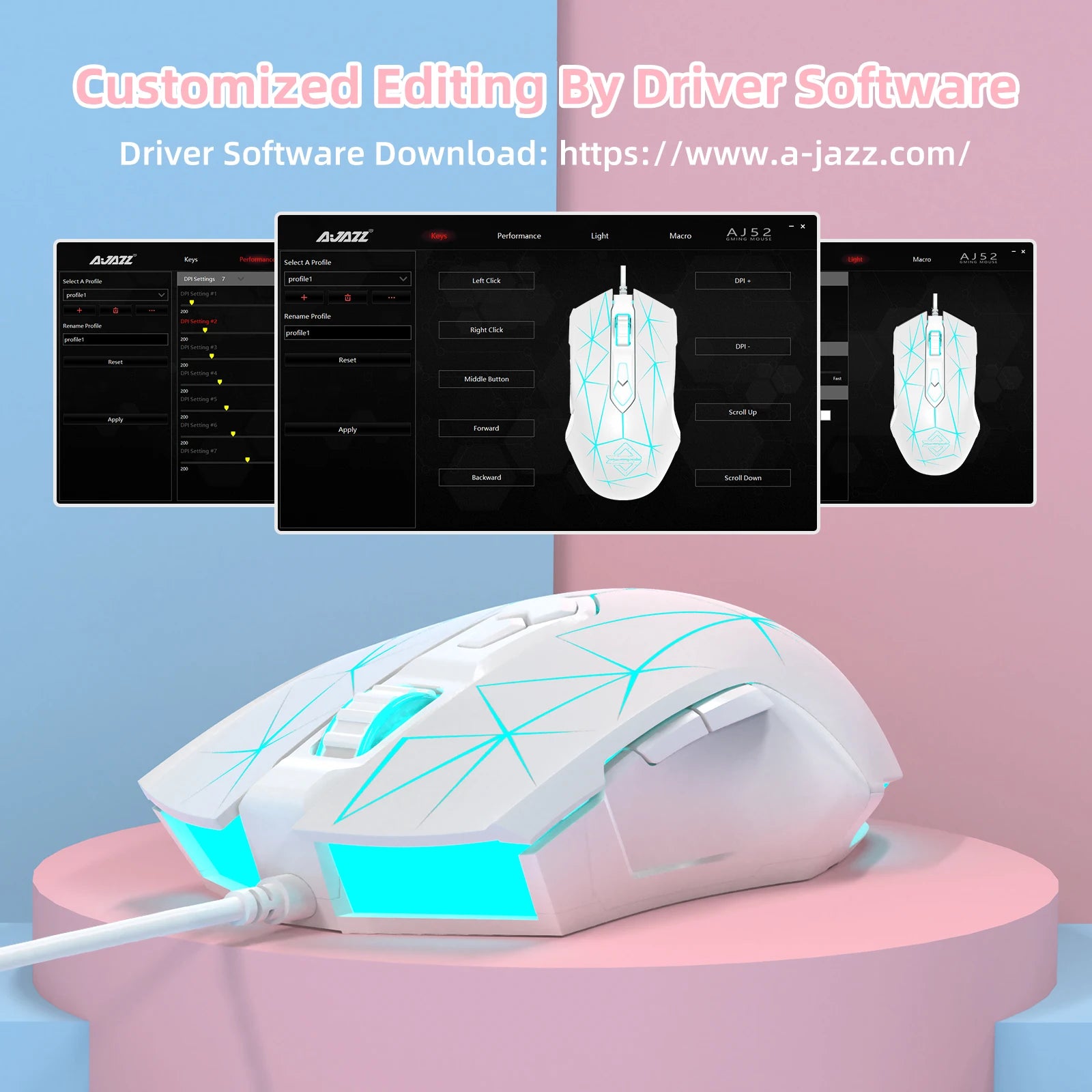 AJ52 RGB Lightweight Gaming Mouse