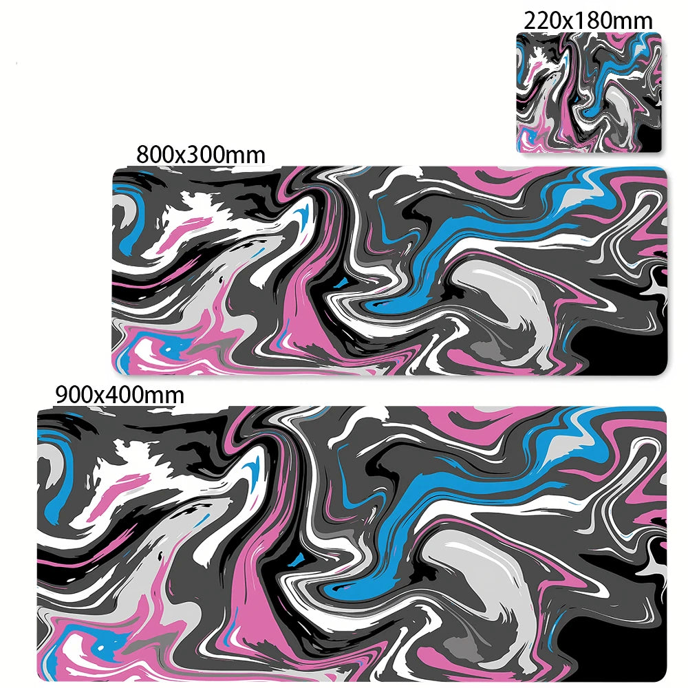 XXL Black and White Strata Liquid 900x400 Mouse Pad Computer