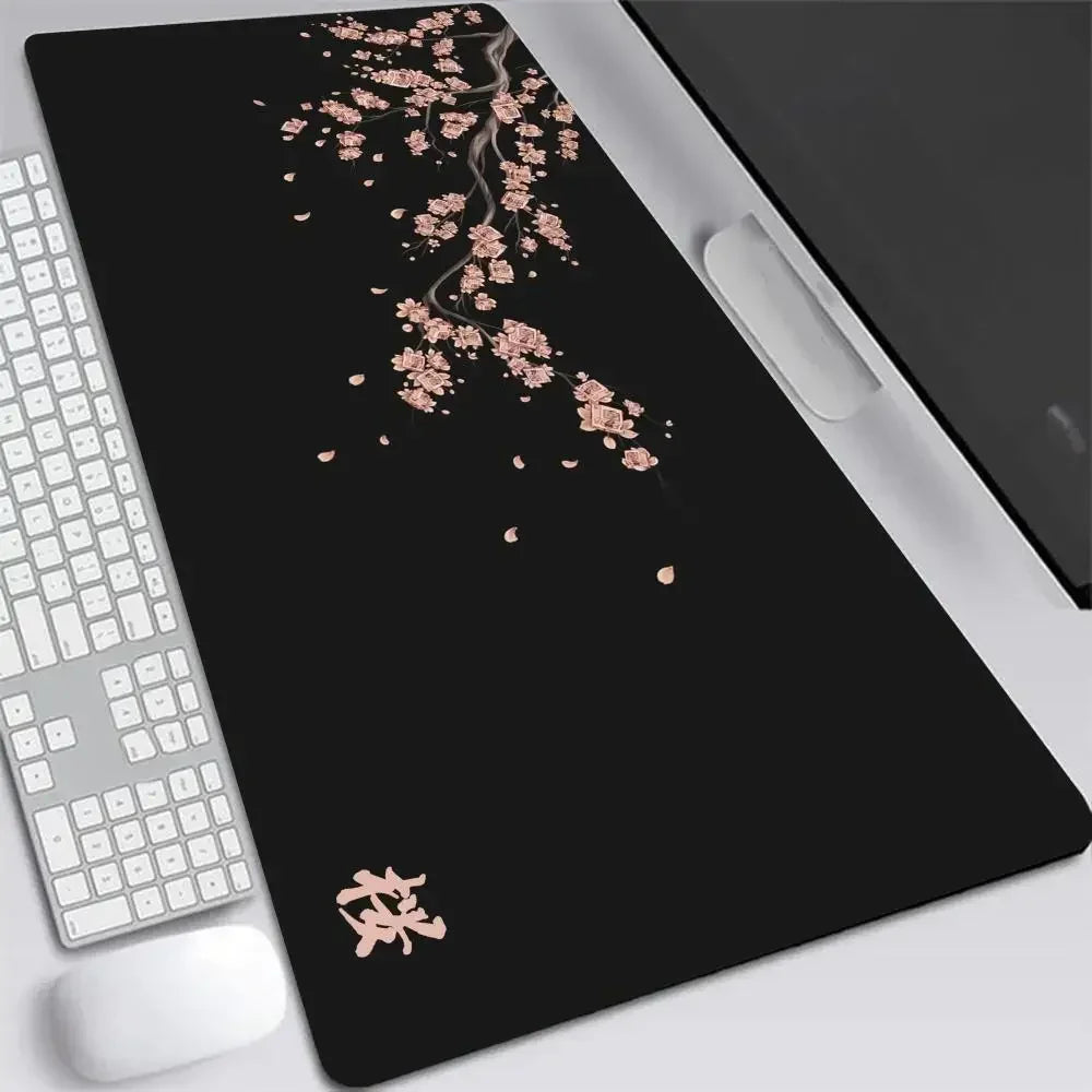 Japan Cherry Blossom Mouse Pad XXL Gray Laptops Gaming Deskmat