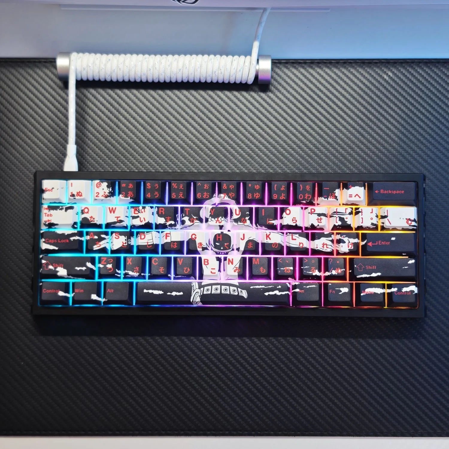 Ace Keycaps Anime Engraved Side Light Mechanical Keyboard