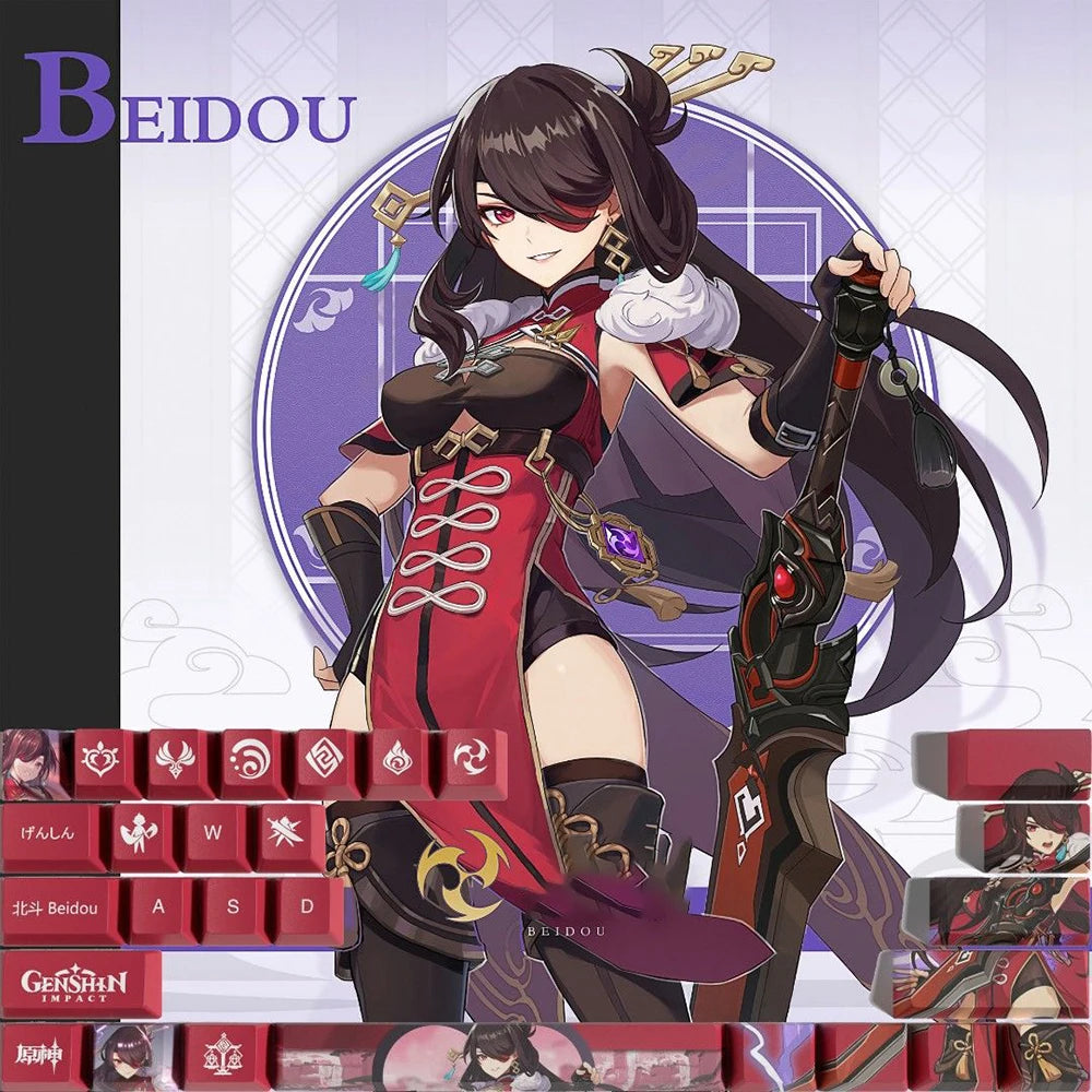 Genshin Impact Keycap Genshin characters 29 key Keycover for Mechanical Keyboard