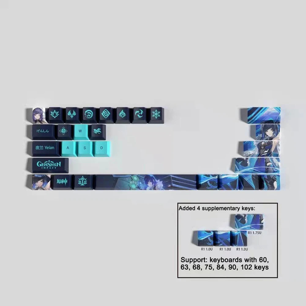 Genshin Impact Keycap Genshin characters 29 key Keycover for Mechanical Keyboard