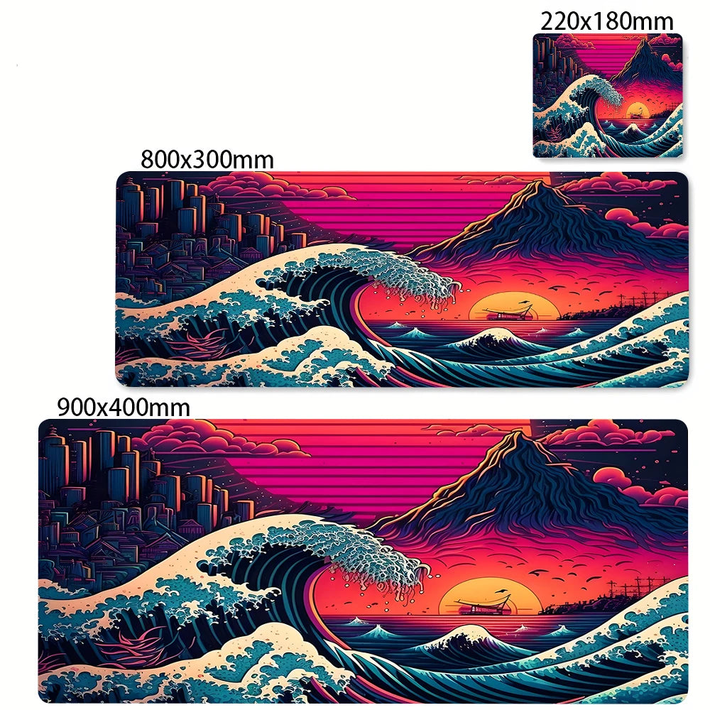 Large Mousepad Japan Great Wave Mousepads Keyboard Mat