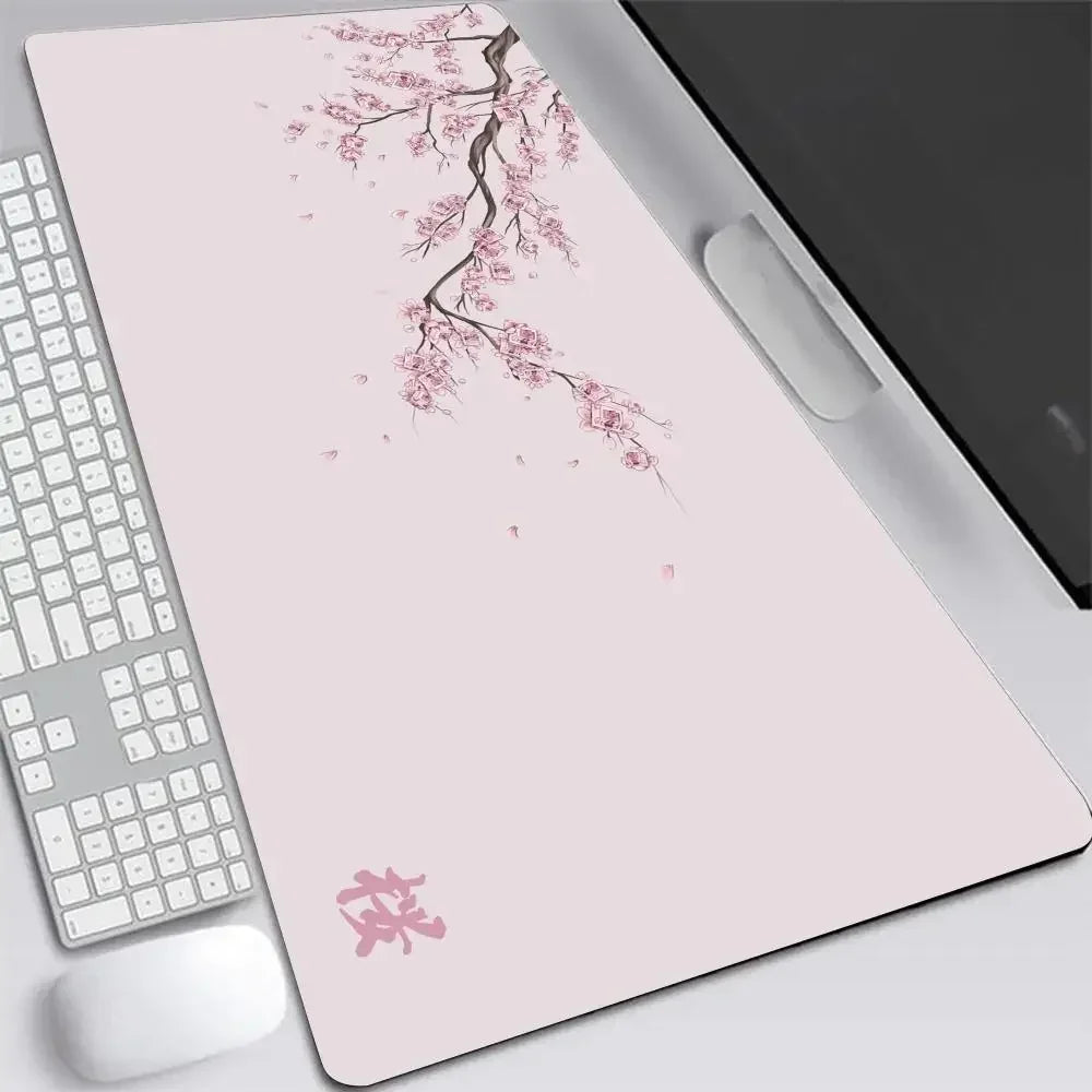 Japan Cherry Blossom Mouse Pad XXL Gray Laptops Gaming Deskmat