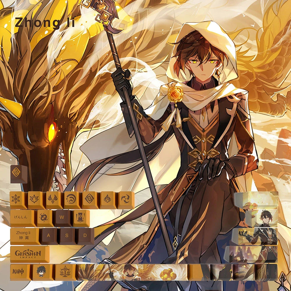 Genshin Impact Keycap Genshin characters 29 key Keycover for Mechanical Keyboard