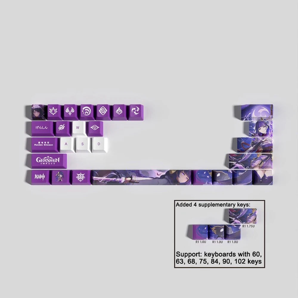 Genshin Impact Keycap Genshin characters 29 key Keycover for Mechanical Keyboard