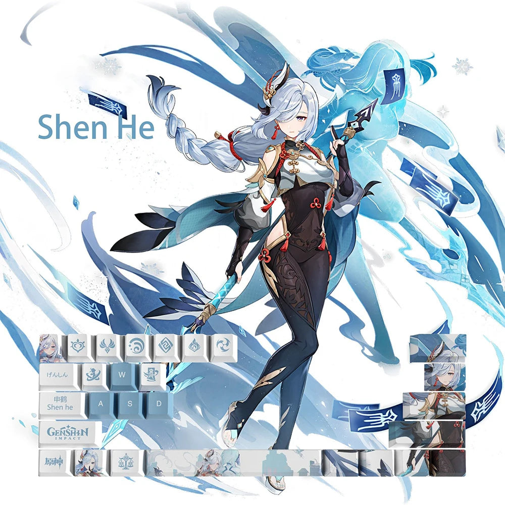 Genshin Impact Keycap Genshin characters 29 key Keycover for Mechanical Keyboard