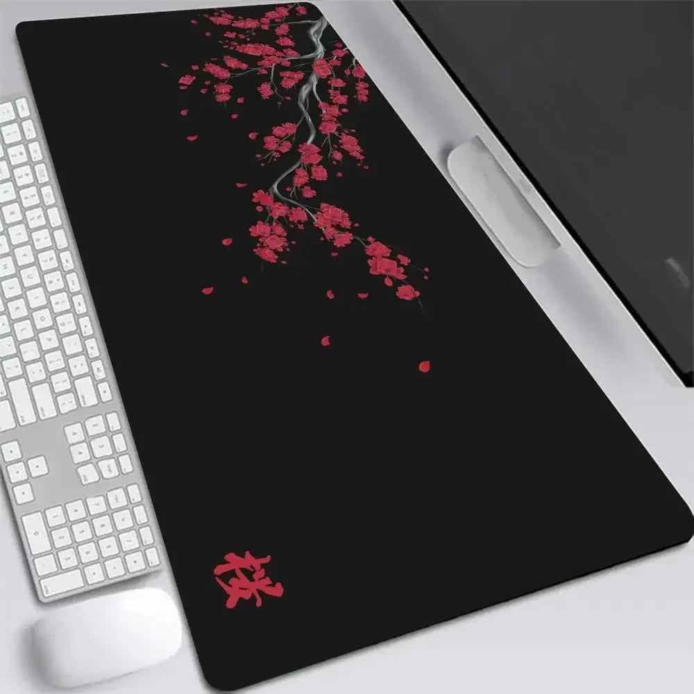 Japan Cherry Blossom Mouse Pad XXL Gray Laptops Gaming Deskmat