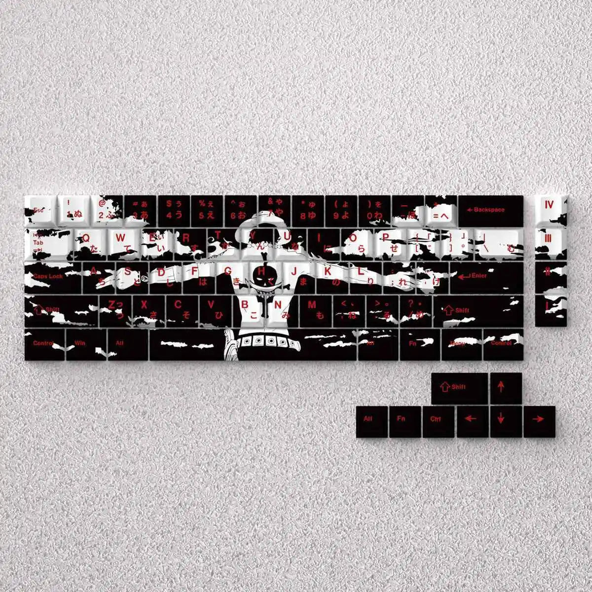 Ace Keycaps Anime Engraved Side Light Mechanical Keyboard